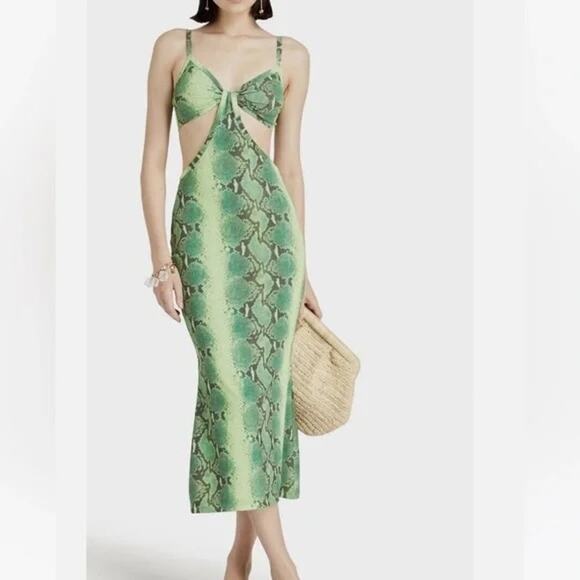 Cult Gaia Bratz Kumi Maxi Dress Ombre Snakeskin Size L - Picture 1 of 4